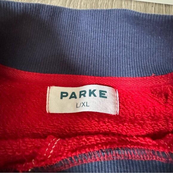 Parke Varsity Red and Navy Sweatshirt NWT - Picture 7 of 9